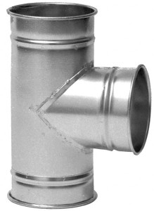 Made in USA 6" ID Galvanized Duct T-Branch 14" Long, 22 Gage 15306-0000-1220 - 03233301