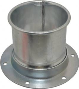 Made in USA 4" ID Galvanized Duct Flange Adapter 5" Long, 24 Gage 14404-0000-1220 - 03233640