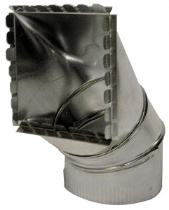 Made in USA 8" ID Galvanized Duct Square Takeoff 12" Long x 6-1/2" Wide, Standard Gage 13661280 - 03378775