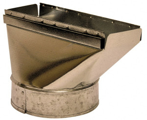 Made in USA 6" ID Galvanized Duct Straight Stack Boot 10" Long x 2-1/4" Wide, Standard Gage 57221061 - 03379575