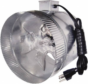 Suncourt 8" Diam, 0.45 Amp, 120 Volt Duct Fan 210 CFM, Single Speed DB208C - 37865060