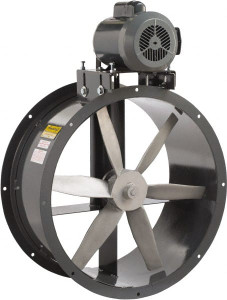 Americraft 1 hp 24" TEFC Belt Drive Tube Axial Duct Fan 7,425 CFM at 0 Static Pressure, 1,725 RPM, Single Phase B24 1HP 1P TE - 55423453