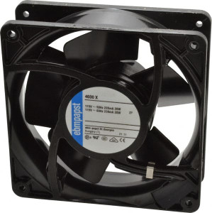 ebm-papst 115 Volts, AC, 106 CFM, Square Tube Axial Fan 0.16 Amp Rating, 119mm High x 119mm Wide x 1-1/2" Deep 4600X - 76939909
