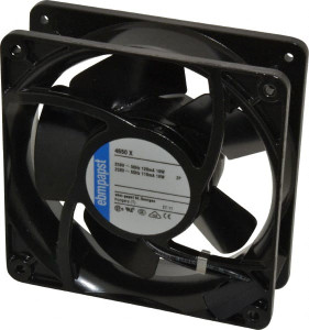 ebm-papst 230 Volts, AC, 106 CFM, Square Tube Axial Fan 0.08 Amp Rating, 119mm High x 119mm Wide x 1-1/2" Deep 4650X - 76939917