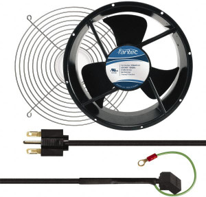 Value Collection 230 Volts, AC, 600 CFM, Round Tube Axial Fan Kit 0.16/0.14 Amp Rating, 254mm High x 254mm Wide x 89mm Deep, Includes Fan, Fan Filter, Fan Cord CAB806 - 44905909