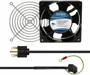 Value Collection 230 Volts, AC, 103 CFM, Square Tube Axial Fan Kit 0.12 Amp Rating, 120mm High x 120mm Wide x 38.5mm Deep, Includes Fan, Fan Filter, Fan Cord CAB804 - 44905925
