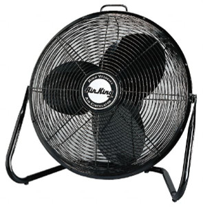 Air King 20" Blade, 2,025, 2,650 & 3,625 CFM, Low Floor Stand Industrial Circulation Fan Floor Stand, 110 Volts, 1.02/1.46/1.78 Amps, 3 Speed AK9220 - 31733801