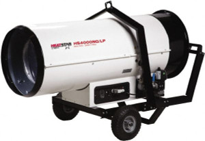 HeatStar 400,000 BTU, Natural Gas/Propane Dual Fuel Direct Fired Heater 2 to 100 Lb Tanks Min Fuel Capacity, 56" Long x 24" Wide x 33" High HS4000NG/LP - 63460372