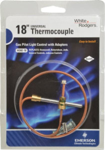 White-Rodgers 18" Lead Length Universal Replacement HVAC Thermocouple Universal Connection H06E018S1 - 05287271