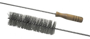 Schaefer Brush 2-1/8" Diam, 7" Bristle Length, Boiler & Furnace Stainless Steel Brush Standard Wood Handle, 48" OAL 76210 - 60514320