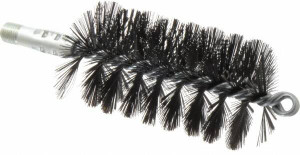 Schaefer Brush 4-1/2" Brush Length, 2-1/2" Diam, Double Stem, Single Spiral Flue Brush 7-1/2" Long, Tempered Steel Wire, 1/4" NPSM Male Connection 43224 - 04488201