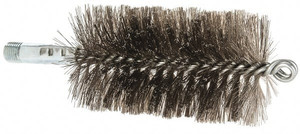 Schaefer Brush 4-1/2" Brush Length, 2-1/2" Diam, Double Stem, Double Spiral Tube Brush 7-1/4" Long, Stainless Steel, 1/4" NPSM Male Connection 43851 - 60514213