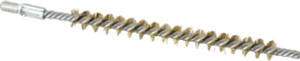Schaefer Brush 3" Brush Length, 1/4" Diam, Double Stem, Single Spiral Tube Brush 4-1/2" Long, Brass, 8-32 Male Connection 93602 - 74640475