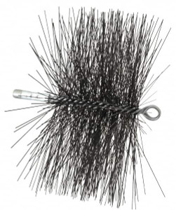 Schaefer Brush 4-1/2" Brush Length, 10" Diam, Double Stem, Double Spiral Tube Brush 7-1/2" Long, Tempered Steel Wire, 1/4" NPT Male Connection 43392 - 78119922