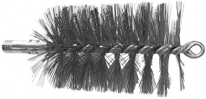 Schaefer Brush 4-1/2" Brush Length, 3-1/4" Diam, Double Stem, Single Spiral Tube Brush 7-1/4" Long, Stainless Steel, 1/4" NPSM Male Connection 43559 - 87712691