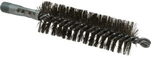 Schaefer Brush 4-1/2" Brush Length, 1-1/2" Diam, Double Stem, Double Spiral Tube Brush 7-1/4" Long, Stainless Steel, 1/4" NPSM Male Connection 43839 - 88731849