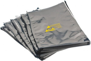 Value Collection Pack of (100), 10" Long x 6" Wide, 3 mil Thick, Clear Metalized Static Shield Bags Metal-In SS-610S - 31891617