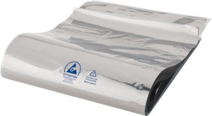 Value Collection Pack of (100), 24" Long x 10" Wide, 3 mil Thick, Clear Metalized Static Shield Bags Metal-In SS-1024S - 31891740