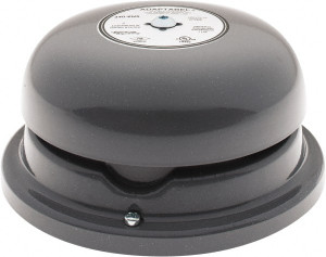 Edwards Signaling 6" Diam, 120 VAC Bell 0.07 Amps, 92 Decibles at 10 ft., Vibrating, Waterproof 340-6N5 - 02698710