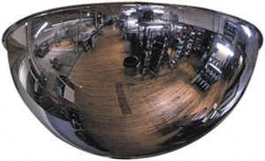 PRO-SAFE Indoor & Outdoor Full Dome Dome Safety, Traffic & Inspection Mirrors Acrylic Lens, Fiberboard Backing, 32" Diam x 13-7/8" High, 34 ft. Max Covered Distance DOME-X-32 - 60008372