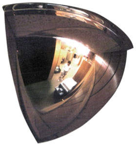 PRO-SAFE Indoor & Outdoor Quarter Dome Dome Safety, Traffic & Inspection Mirrors Acrylic Lens, 36" Diam x 16-1/2" High, 31 ft. Max Covered Distance Q-DOME-36 - 60008547