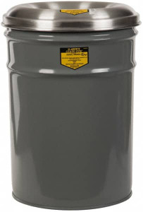 Justrite 6 Gallon Complete Unit Fire Resistant Steel Drum and Aluminum Head 12-1/8 Inch Outside Diameter, 5 Inch Opening Diameter, 16-3/4 Inch High, FM and UL Standards 26606G - 89848337