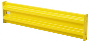 Steel King Industries 2-3/4 ft. Long x 36" High, Yellow Steel Straight Standard Guard Rail 2 Rails Accommodated, 2-5/8" Deep, 24.1 Lb GR03MDYW - 84894575
