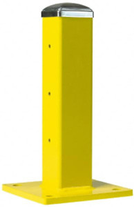 Steel King Industries Single 18 Inch High Center Steel Guard Rail Mount Post Yellow, Powder Coated, 10 Inch Mounted Length x 10 Inch Mounted Width For Use with Steel King Railing SCLYW - 89750400