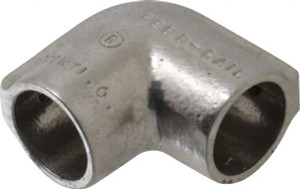 Hollaender 3/4" Pipe, 90° Elbow, Aluminum Alloy Elbow Pipe Rail Fitting Bright Finish 3-5 - 04206553