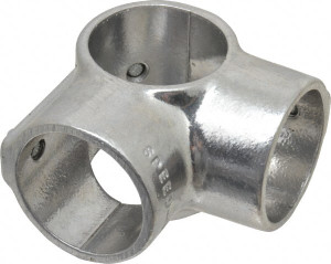 Hollaender 1-1/2" Pipe, Side Outlet Tee-E, Aluminum Alloy Tee Pipe Rail Fitting Bright Finish 11E-8 - 40620437