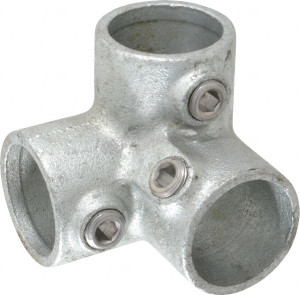 PRO-SAFE 1-1/4" Pipe, 90° Side Outlet Elbow, Malleable Iron Elbow Pipe Rail Fitting Galvanized Finish CVB0610-28 - 62153937