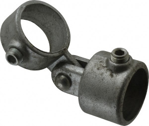 PRO-SAFE 1-1/2" Pipe, Malleable Iron Swivel Socket Pipe Rail Fitting Galvanized Finish CVB0610-84 - 62154216