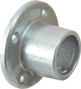 PRO-SAFE 1-1/2" Pipe, Medium Flange, Malleable Iron Flange Pipe Rail Fitting Galvanized Finish CVB0610-89 - 62154257