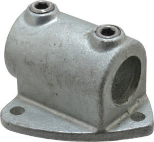 PRO-SAFE 1-1/4" Pipe, Two Socket Tee, Wall Mount Flange, Malleable Iron Flange Pipe Rail Fitting Galvanized Finish CVB0610-93 - 62154273