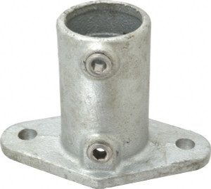 PRO-SAFE 1-1/2" Pipe, Railing Flange, Malleable Iron Flange Pipe Rail Fitting Galvanized Finish CVB0610-99 - 62154323
