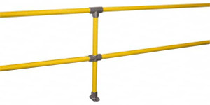 Kee Safety Pipe Rail Kits, Kit Style: Extension, Pipe Size (Inch): 1-1/2, Material: Steel, Color: Yellow, Contents: (1) Pre-assembled 42" Upright, (2) Horizontal Rails KWIK SE - 77006765
