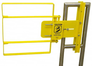 Fabenco Powder Coated Carbon Steel Self Closing Rail Safety Gate Fits 17 to 18-1/2" Clear Opening, 18-1/2" Wide x 22" Door Height, 40 Lb, Yellow XL71-16PC - 93713220