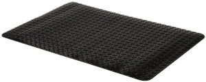 PRO-SAFE 3 ft. Long x 2 ft. Wide x 9/16" Thick Dry Environment Anti-Fatigue Matting Diamond-Plate Pattern, Black, Vinyl Surface with Vinyl Sponge Base, Beveled on 4 Sides 3906709002X3 - 40631327