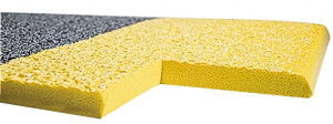 Wearwell 4 ft. Long x 3 ft. Wide x 3/8" Thick Dry Environment Light Duty Anti-Fatigue Matting Rough Pattern, Black with Yellow Borders, Urethane Surface with Vinyl Sponge Base, Rounded on 4 Sides 440.38X3X4BYL - 89815823