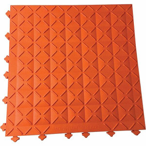 Ergo Advantage 18" Long x 18" Wide x 1" Thick, Anti-Fatigue Modular Matting Anti-Fatigue Flooring 2 Interlocking Sides, Orange, For Dry Areas A1-O - 11708351