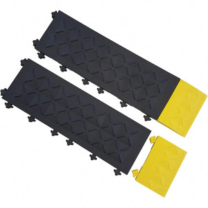 Ergo Advantage 6" Long x 4" Wide x 1" Thick, Anti-Fatigue Modular Matting Anti-Fatigue Flooring Male, 1 Interlocking Side, Yellow, For Dry Areas A11-Y - 12687513
