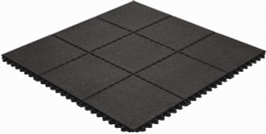 Wearwell 3 ft. Long x 3 ft. Wide x 5/8" Thick, Anti-Fatigue Modular Matting Tiles 4 Interlocking Sides, Black, For Dry Areas, Series 570 570.58X3X3GRBK - 55037964