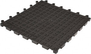 Wearwell 18" Long x 18" Wide x 7/8" Thick, Anti-Fatigue Modular Matting Solid Grid 4 Interlocking Sides, Black, For Dry Areas, Series 562 562.78X18X18BK - 75330613