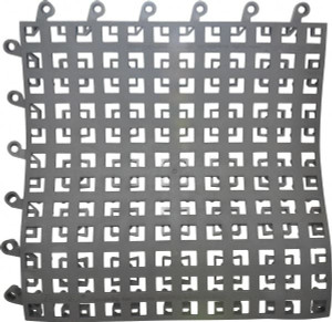 Wearwell 18" Long x 18" Wide x 7/8" Thick, Anti-Fatigue Modular Matting Soft Open Grid Male & Female, 4 Interlocking Sides, Charcoal, For Dry & Wet Areas, Series 564 564.78X18X18CH - 84808393