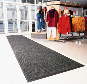 NoTrax 5 ft. Long x 3 ft. Wide, Blended Yarn Surface, Ribbed Entrance Matting 3/8" Thick, Indoor, Heavy Traffic, Vinyl Base, Charcoal, 4 Edged Side, Series 117 117S0035CH - 71217905