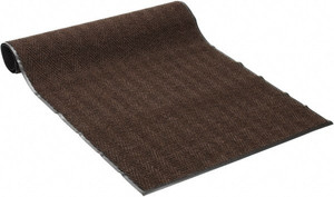 PRO-SAFE 8 ft. Long x 4 ft. Wide, Poly Blended Carpet Surface, Chevron Ribbed Entrance Matting 5/16" Thick, Indoor, Medium Traffic, Vinyl Base, Brown, 4 Edged Side 0143514084X8 - 88266333
