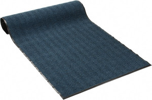 PRO-SAFE 8 ft. Long x 4 ft. Wide, Poly Blended Carpet Surface, Chevron Ribbed Entrance Matting 5/16" Thick, Indoor, Medium Traffic, Vinyl Base, Blue, 4 Edged Side 0143515124X8 - 88266408