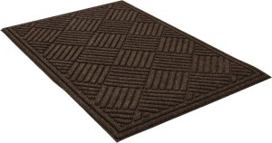 PRO-SAFE 3 ft. Long x 2 ft. Wide, Poly Blended Carpet Surface, Raised Diamond Pattern Entrance Matting 1/4" Thick, Indoor, Heavy Traffic, Recycled Rubber Base, Walnut 6088114162X3 - 88267760