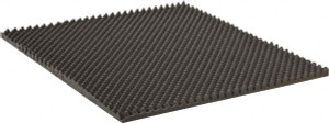 American Acoustical Products 54" x 54" x 3" Polyurethane Foam Sheet Contoured Surface, Plain Backing, Gray, ASTM HC3.00ACV5454 - 01925486