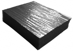 American Acoustical Products 120" x 54" x 1" Polyurethane Foam Roll Aluminized Surface, Plain Backing, -40 to 225°F, Gray, ASTM HC1.00EAP54120 - 01925700